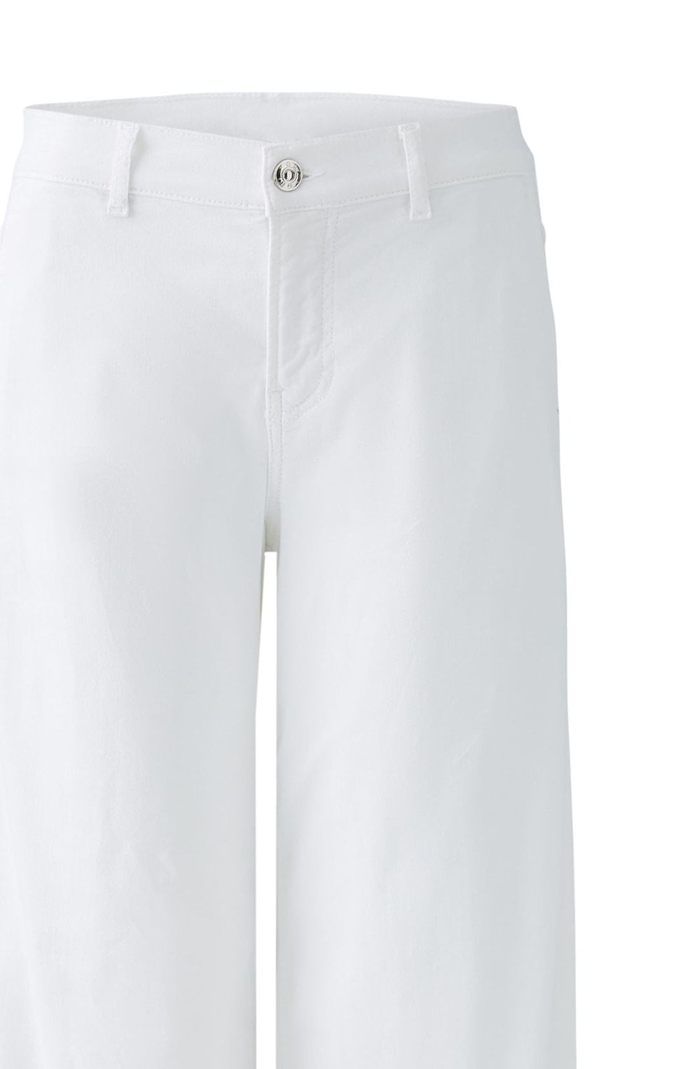 Optic White Mid Rise Wide Leg Jeans