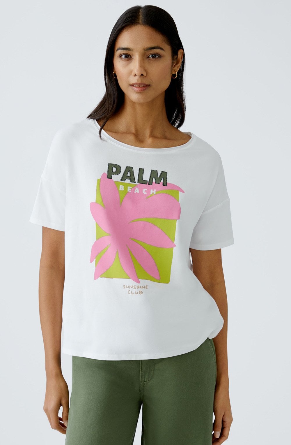 Optic White Palm Beach Sparkle T Shirt