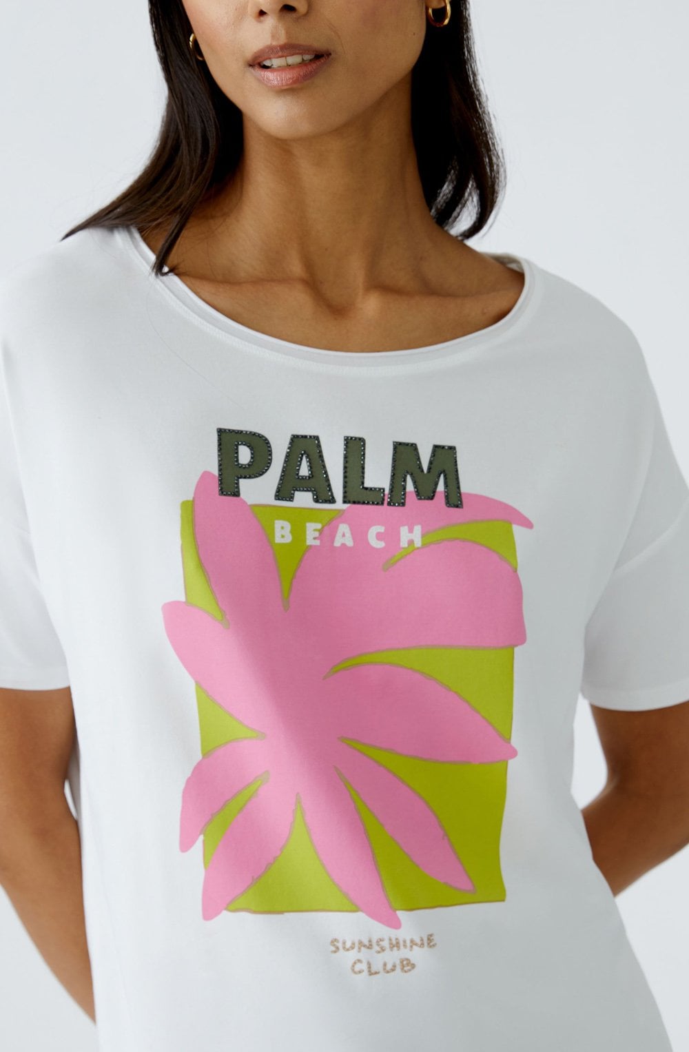 Optic White Palm Beach Sparkle T Shirt