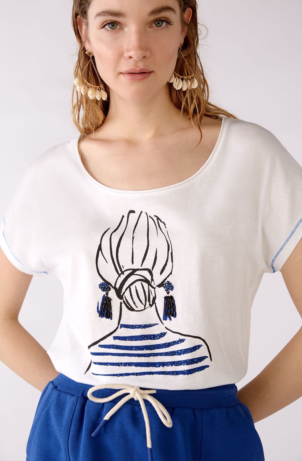 Optic White Sparkle Earrings T Shirt