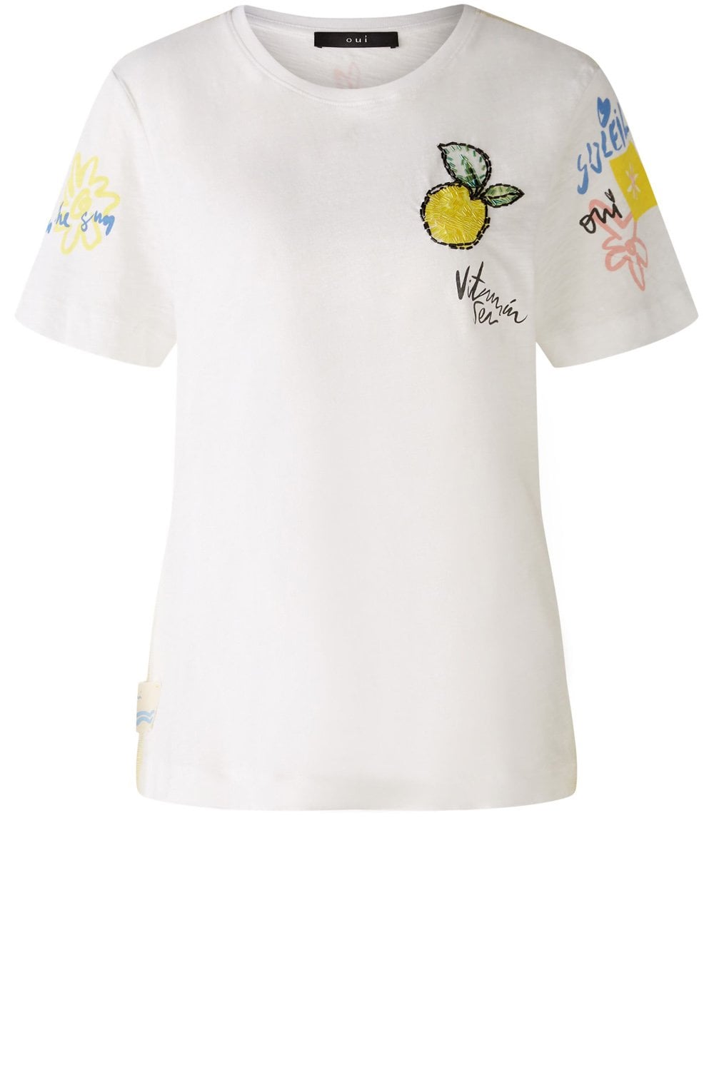 Optic White T Shirt With Back Motif