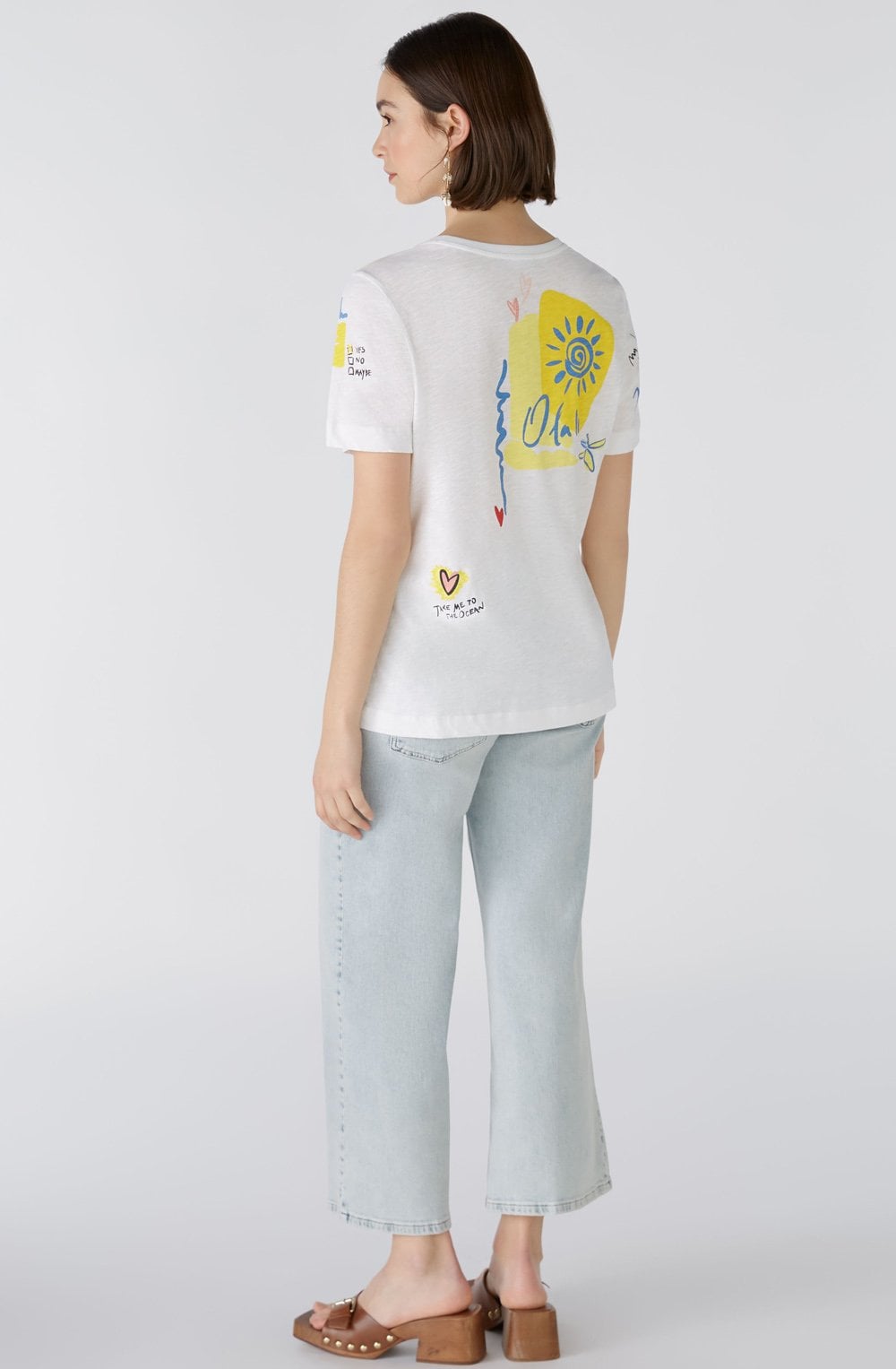 Optic White T Shirt With Back Motif