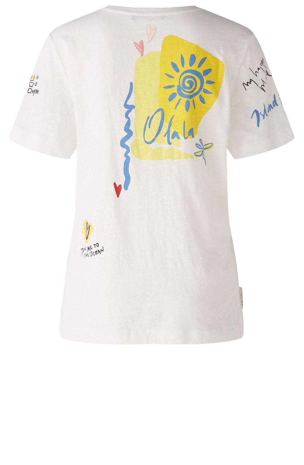 Optic White T Shirt With Back Motif