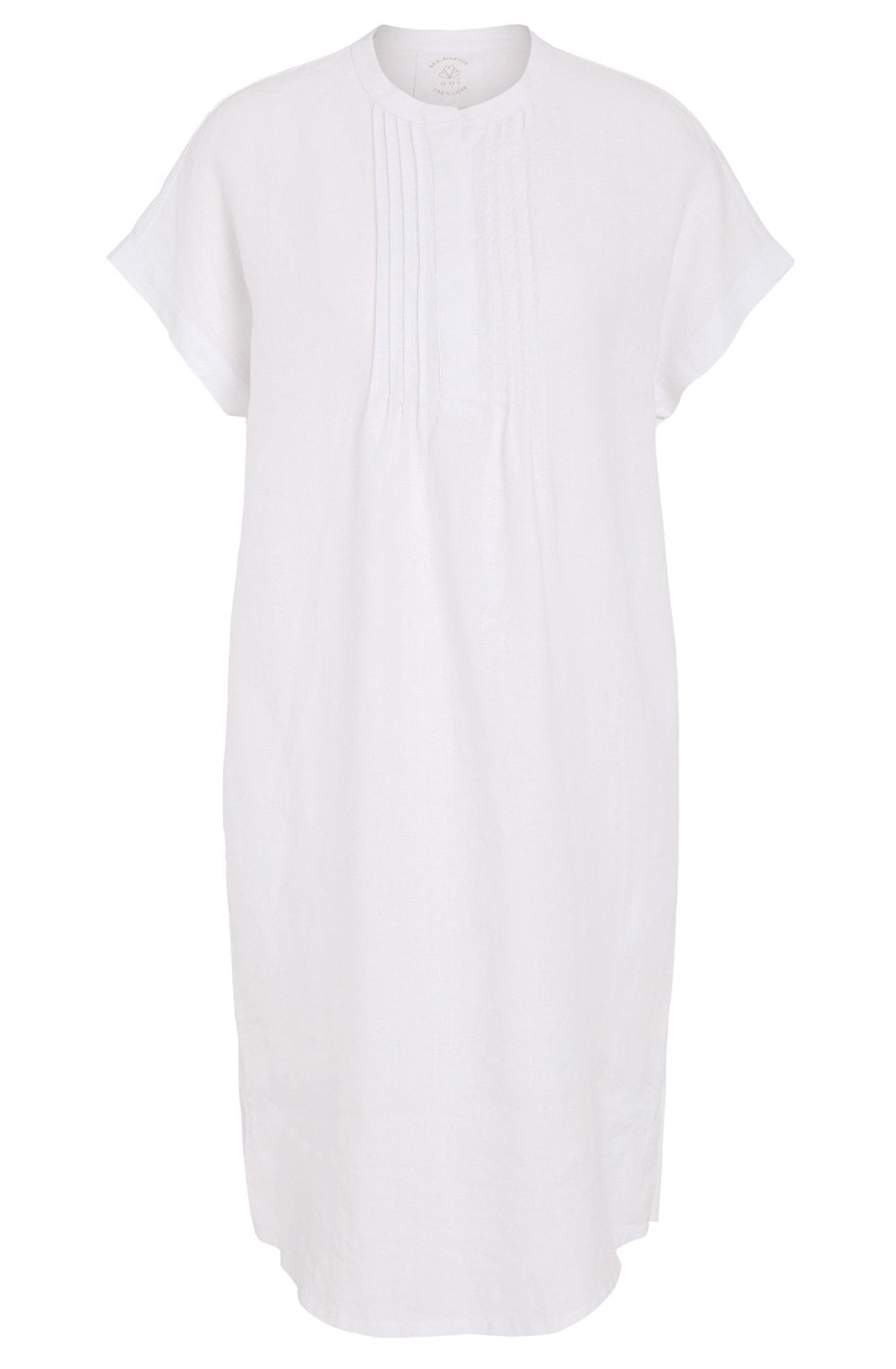 Optic White Tunic Style Linen Dress