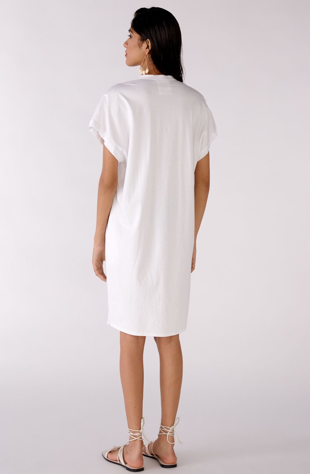 Optic White Tunic Style Linen Dress