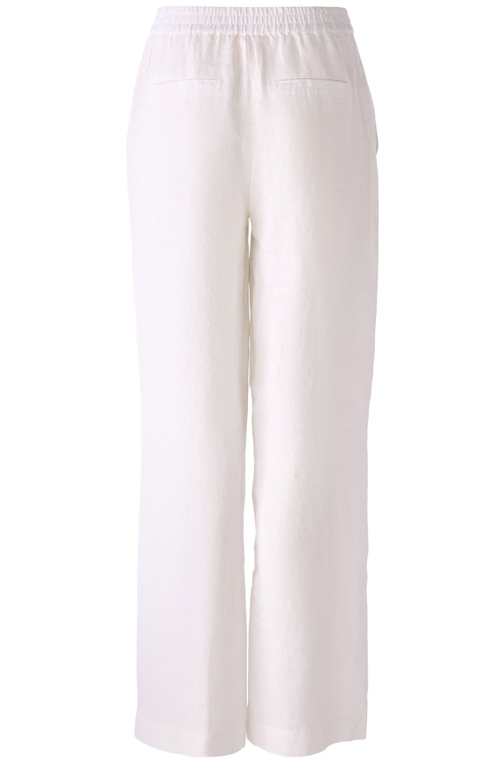 Optic White Wide Leg Linen Trousers