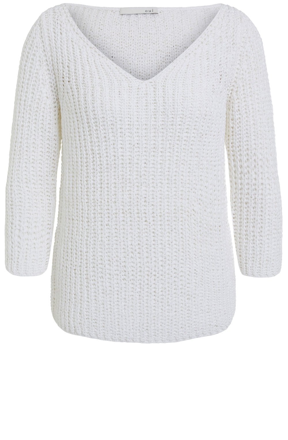 Optic White Woven Knit Jumper