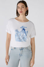 Optical White and Blue Sparkle T Shirt