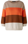 Orange and Stone Colour Block Jumper