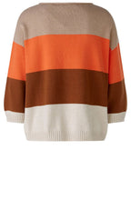 Orange and Stone Colour Block Jumper