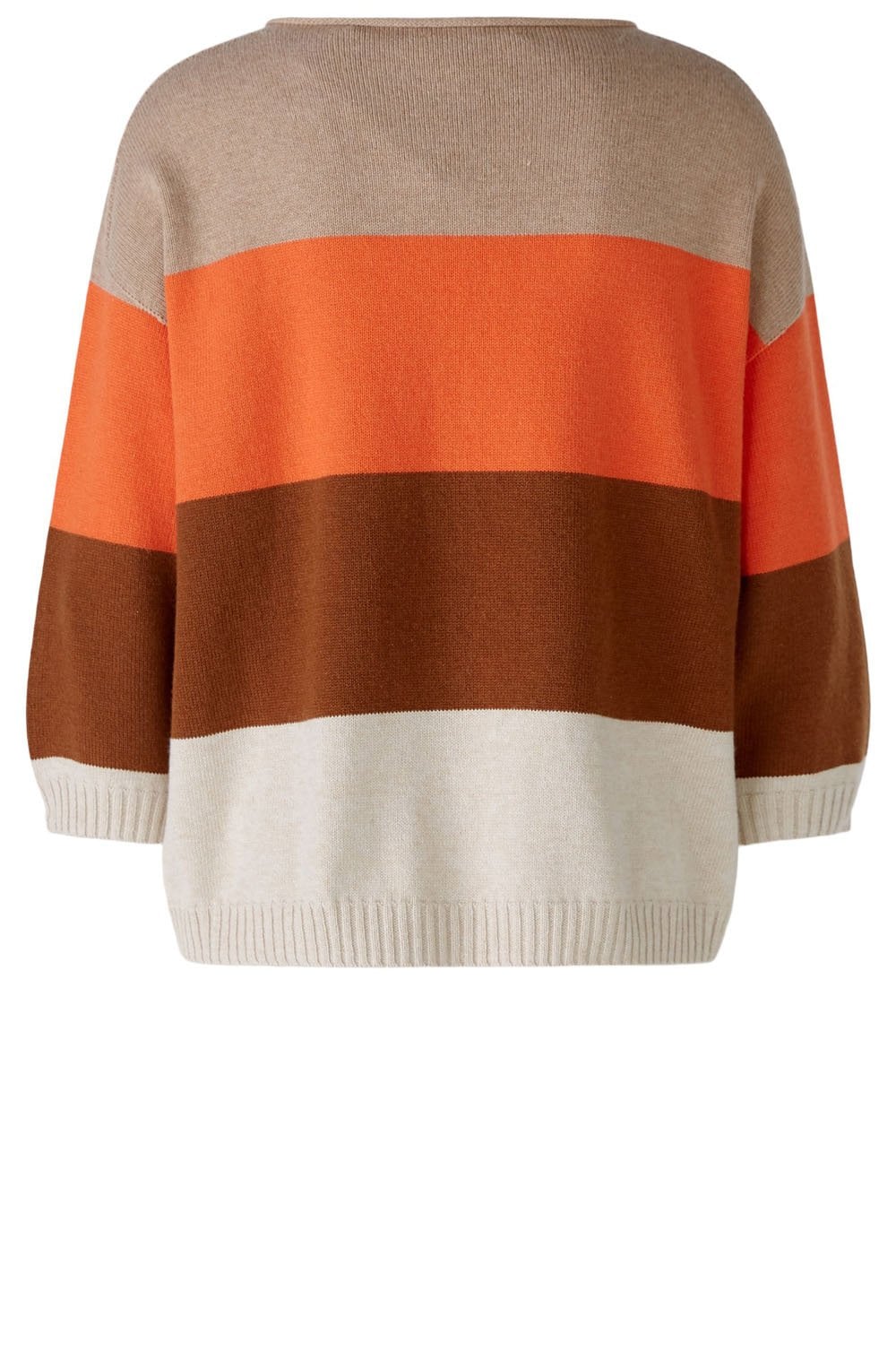 Orange and Stone Colour Block Jumper