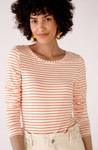 Orange and White Striped Jersey Top
