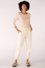 Orange and White Striped Jersey Top