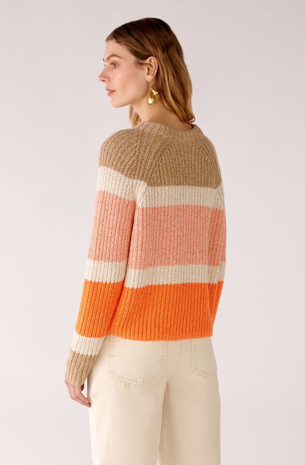 Orange Camel Striped Jumper