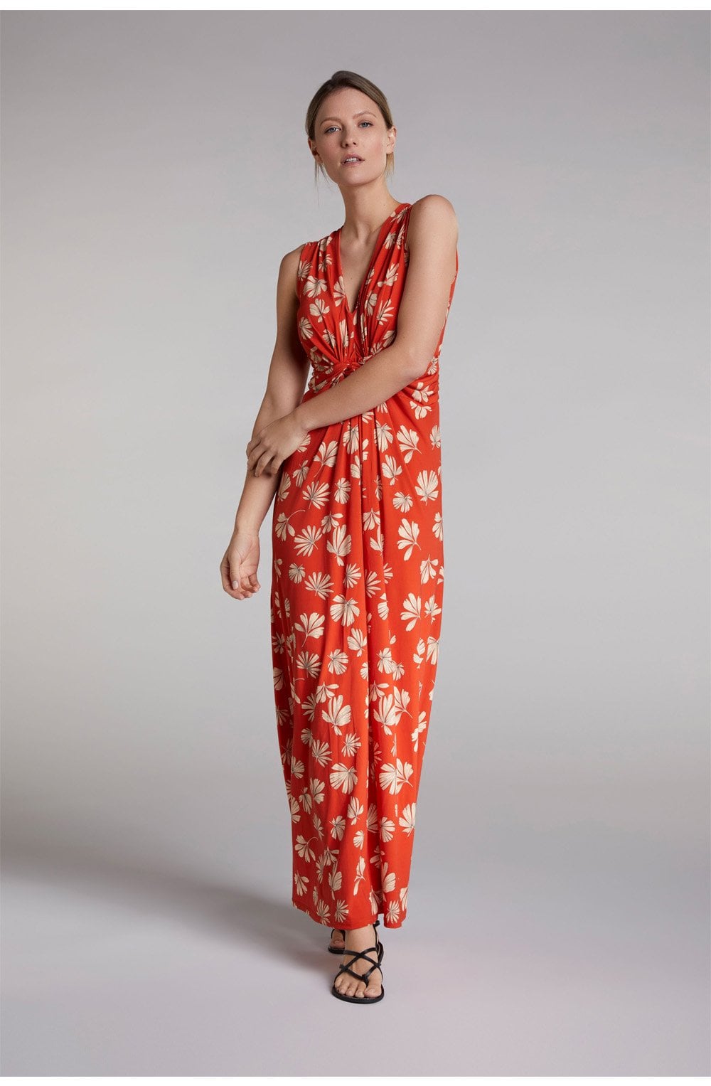 Orange Floral Maxi Dress