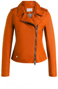 Orange Leather Biker Jacket