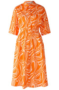 Orange Marbled Shirt Dress