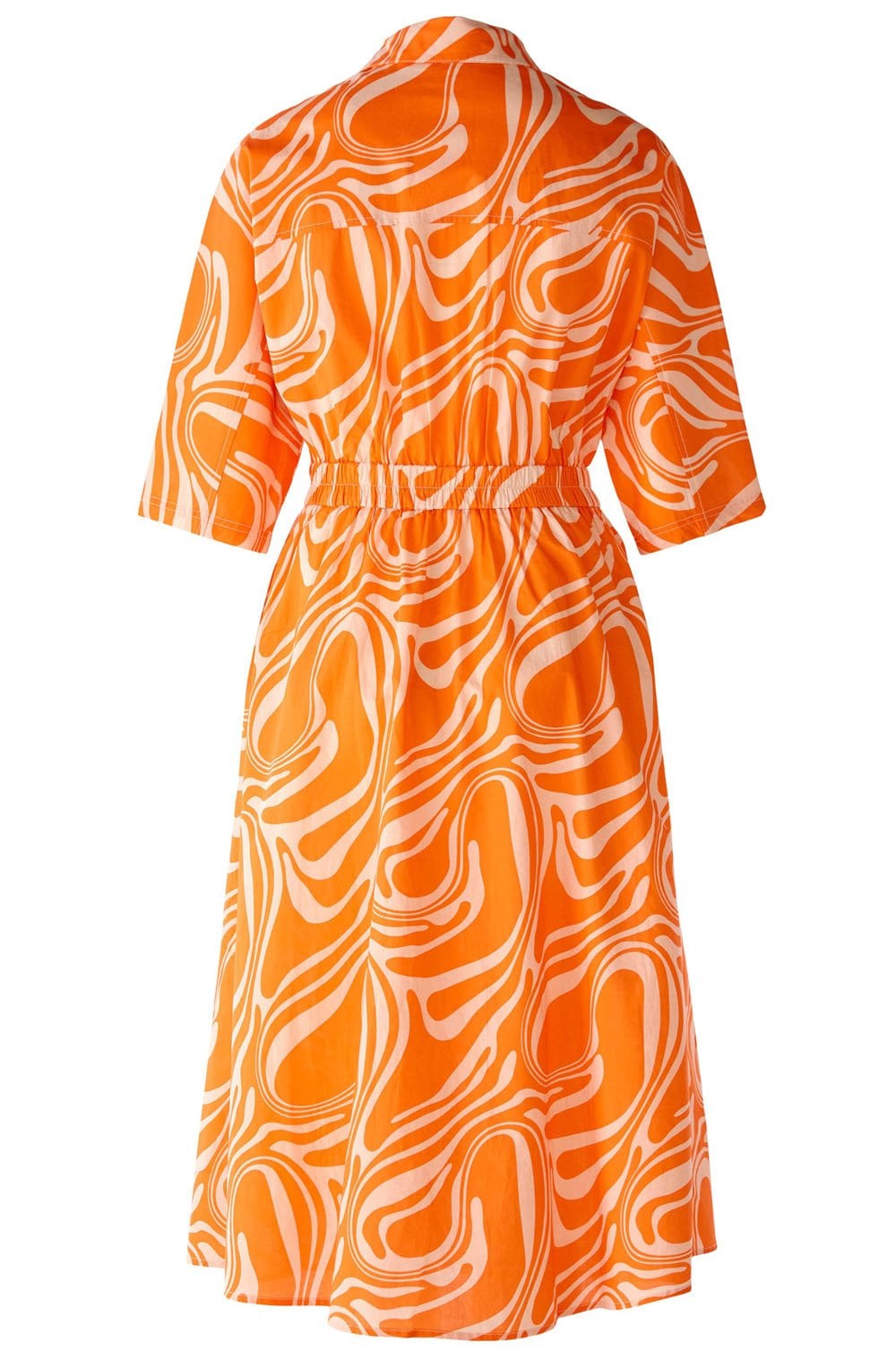 Orange Marbled Shirt Dress