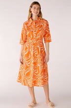 Orange Marbled Shirt Dress