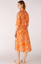 Orange Marbled Shirt Dress