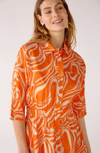 Orange Marbled Shirt Dress
