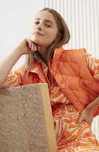 Orange Marbled Shirt Dress