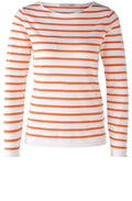 Orange Striped Fine Knit Top