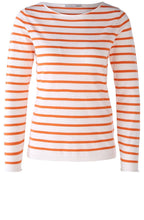 Orange Striped Fine Knit Top