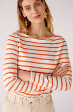 Orange Striped Fine Knit Top