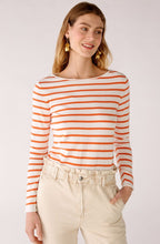 Orange Striped Fine Knit Top