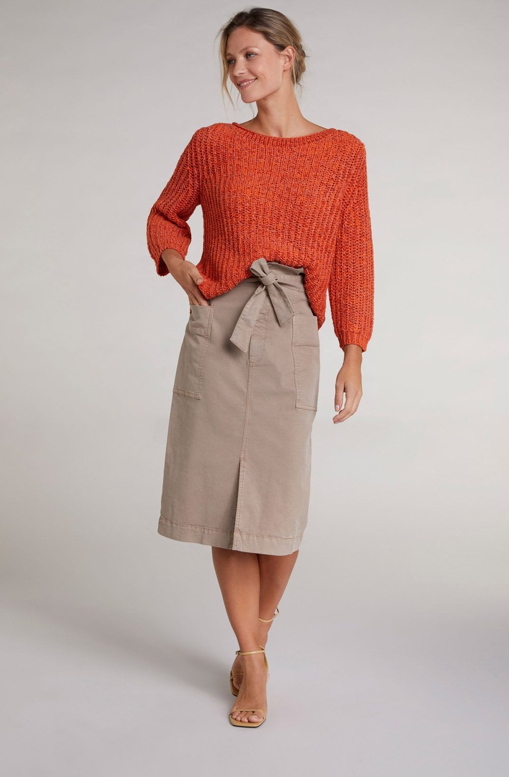 Orange Woven Knit Jumper