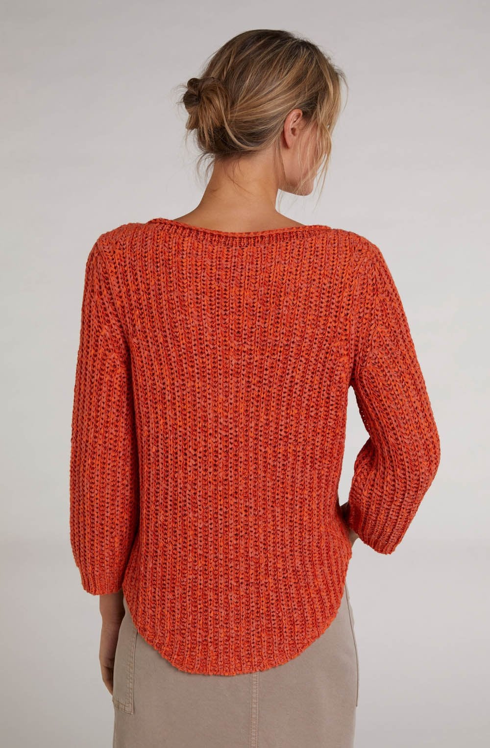 Orange Woven Knit Jumper