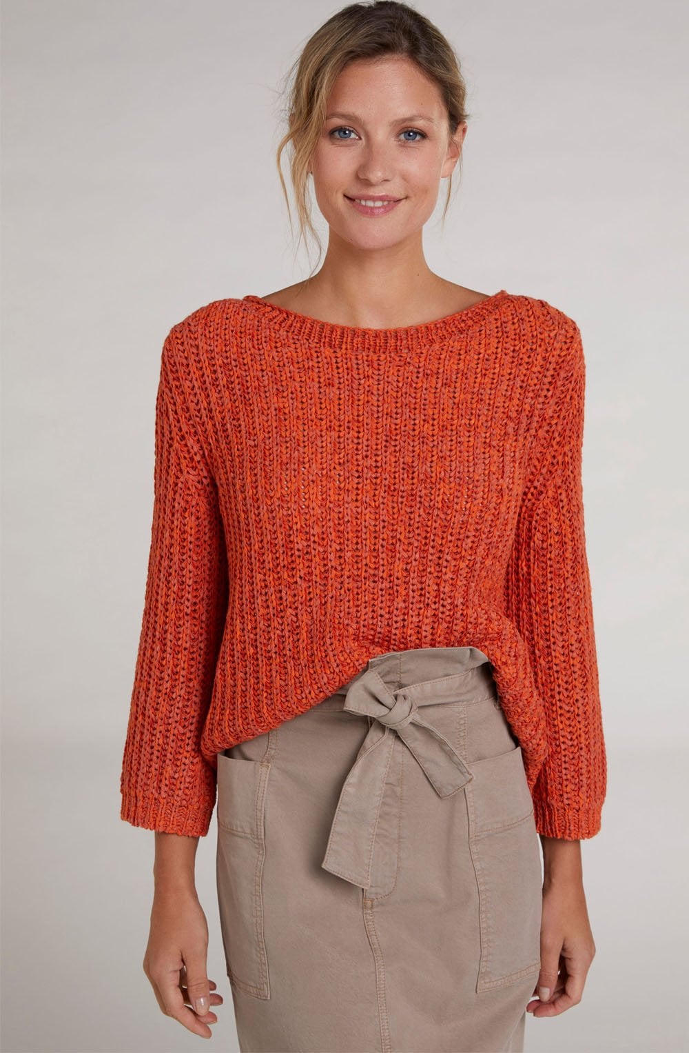 Orange Woven Knit Jumper
