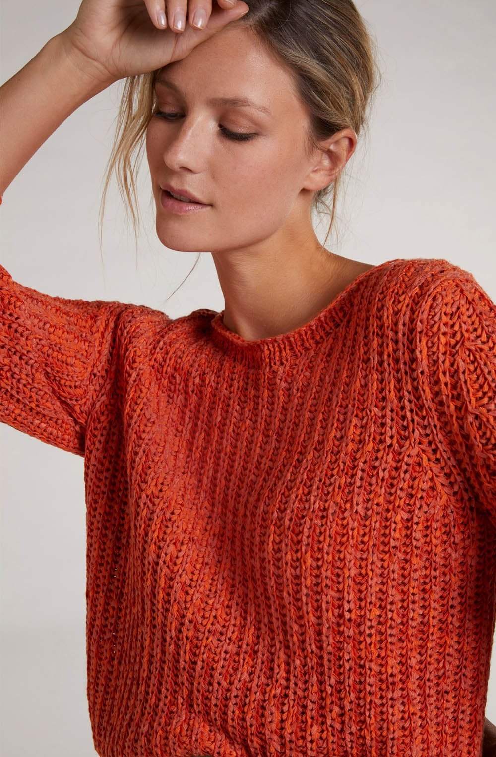 Orange Woven Knit Jumper