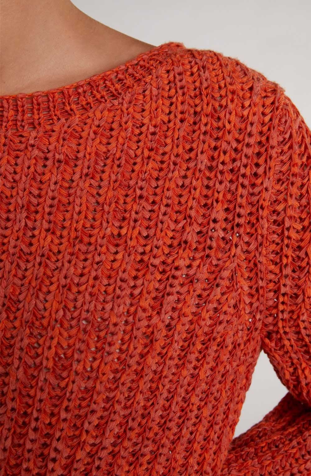 Orange Woven Knit Jumper