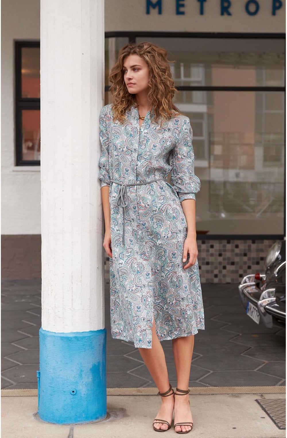 Paisley Print Shirt Dress