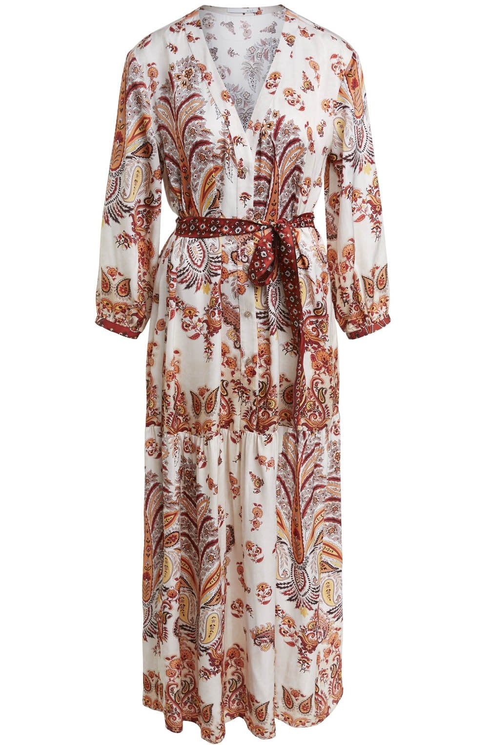 Paisley Print Silky Maxi Dress