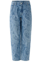 Paisley Print Tapered Jeans