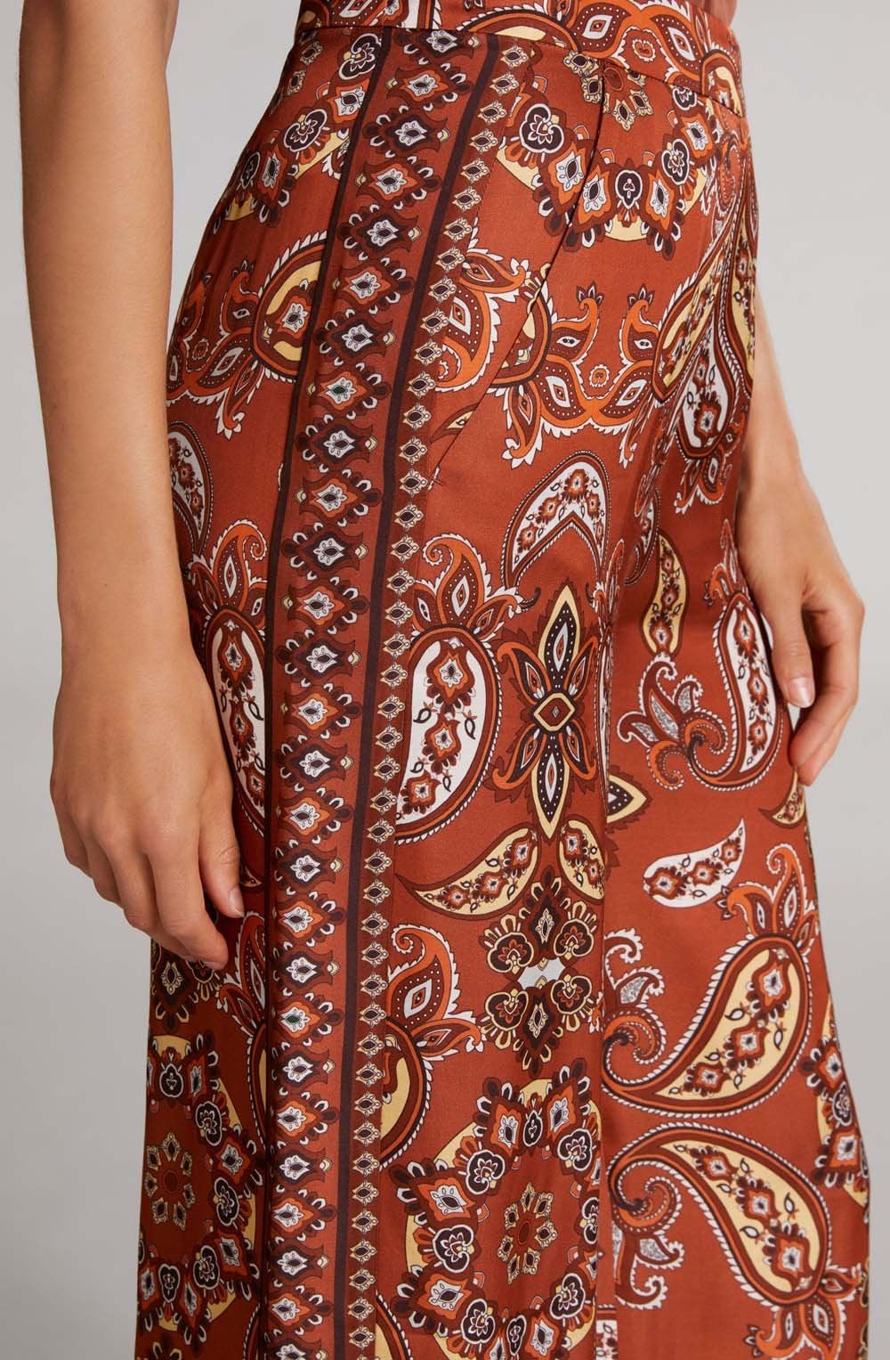 Paisley Print Wide Leg Trousers