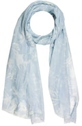 Pale Blue Patterned Scarf