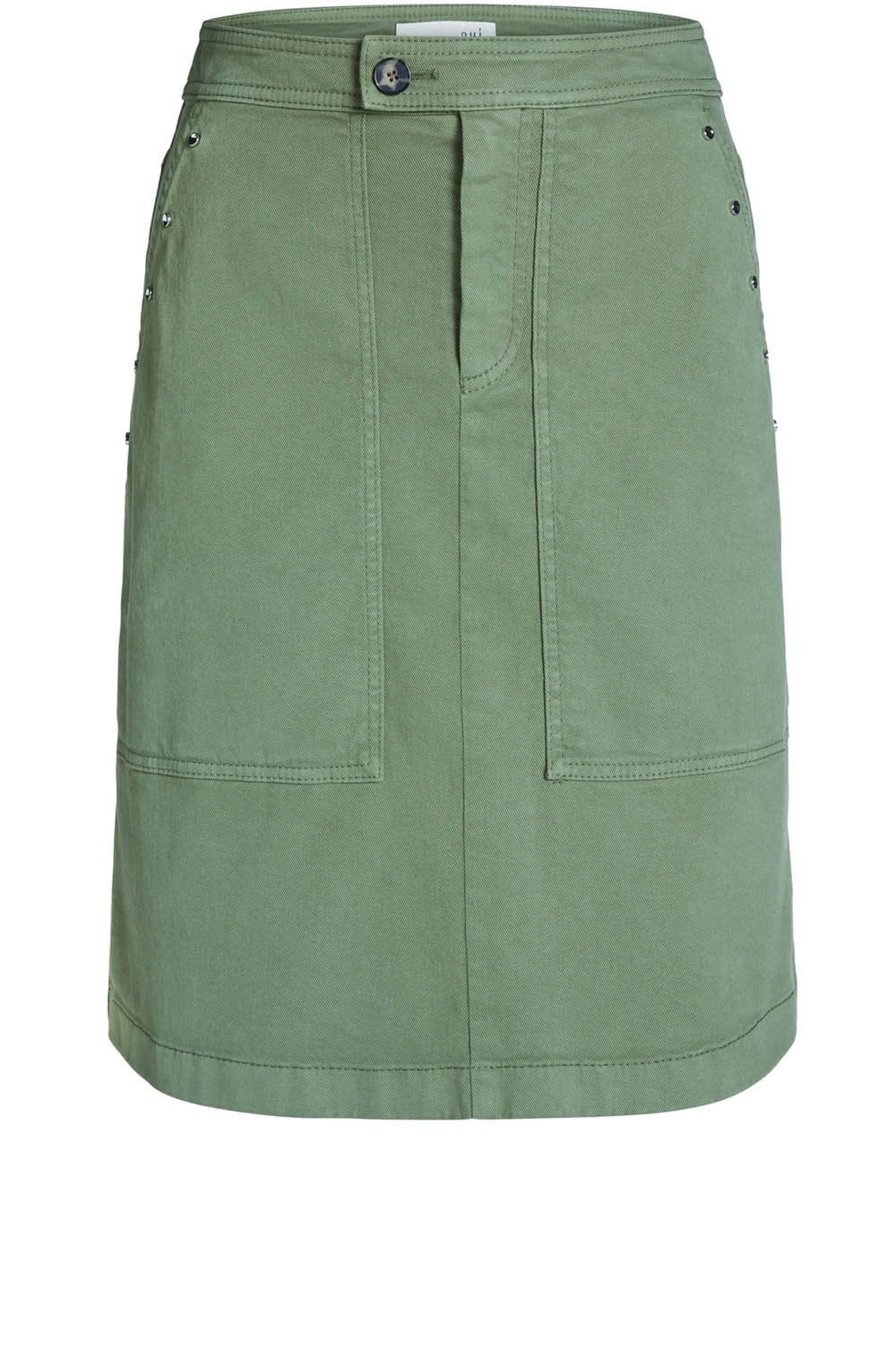 Pale Khaki Denim Skirt
