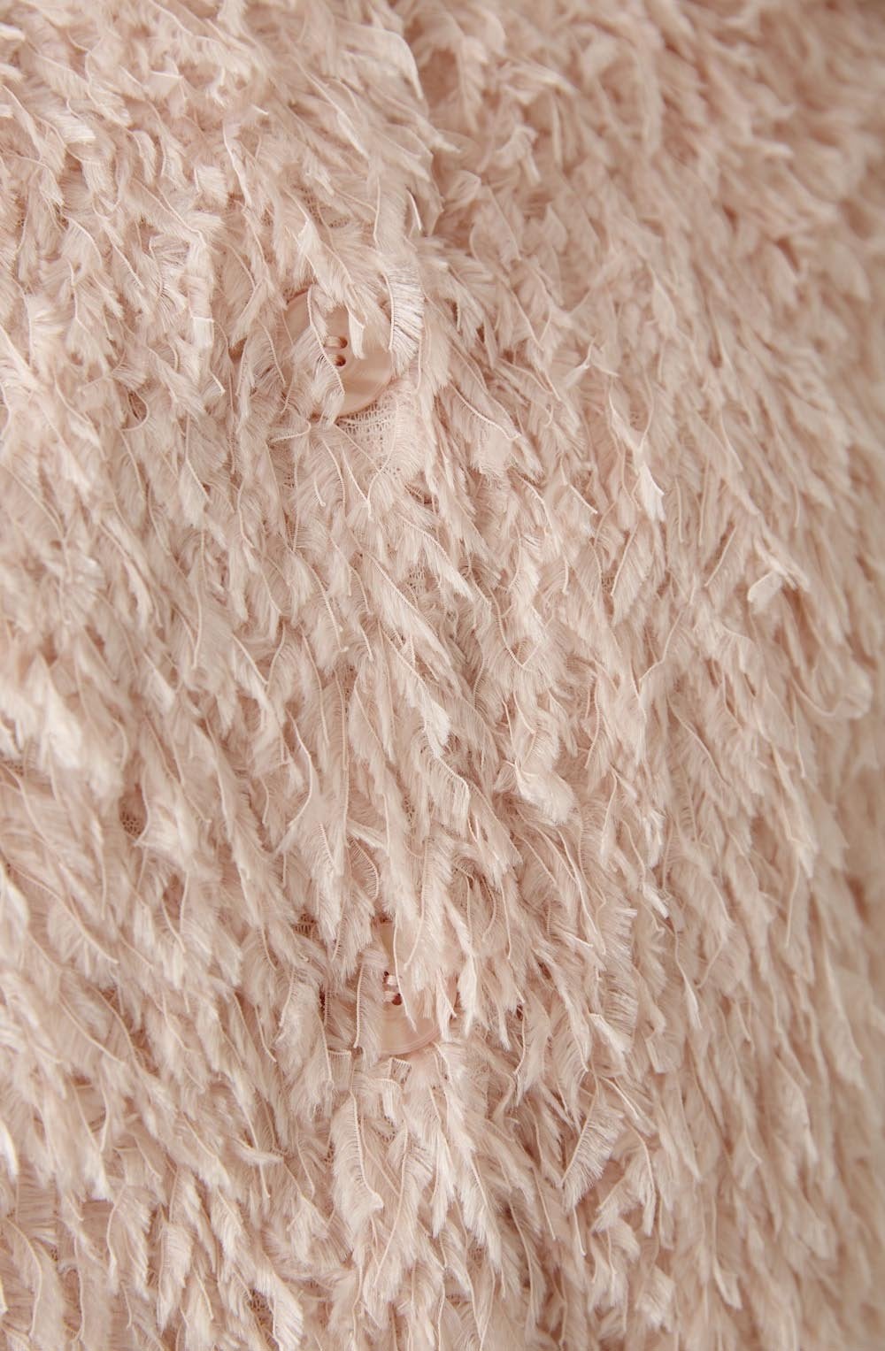 Pale Mauve Feather Look Jacket