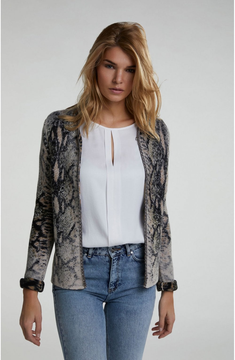 Patterned Knit Cardigan