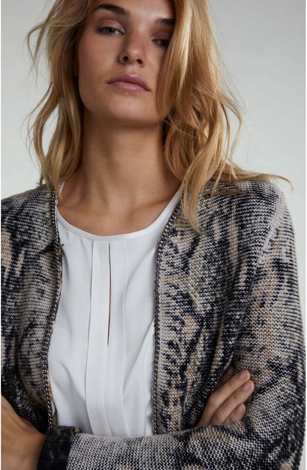 Patterned Knit Cardigan