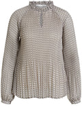 Patterned Pleated Blouse