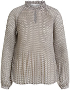 Patterned Pleated Blouse