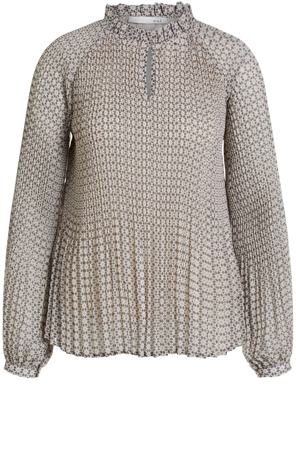 Patterned Pleated Blouse