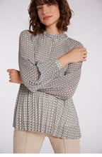 Patterned Pleated Blouse