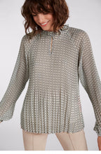 Patterned Pleated Blouse