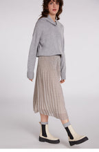Patterned Pleated Skirt